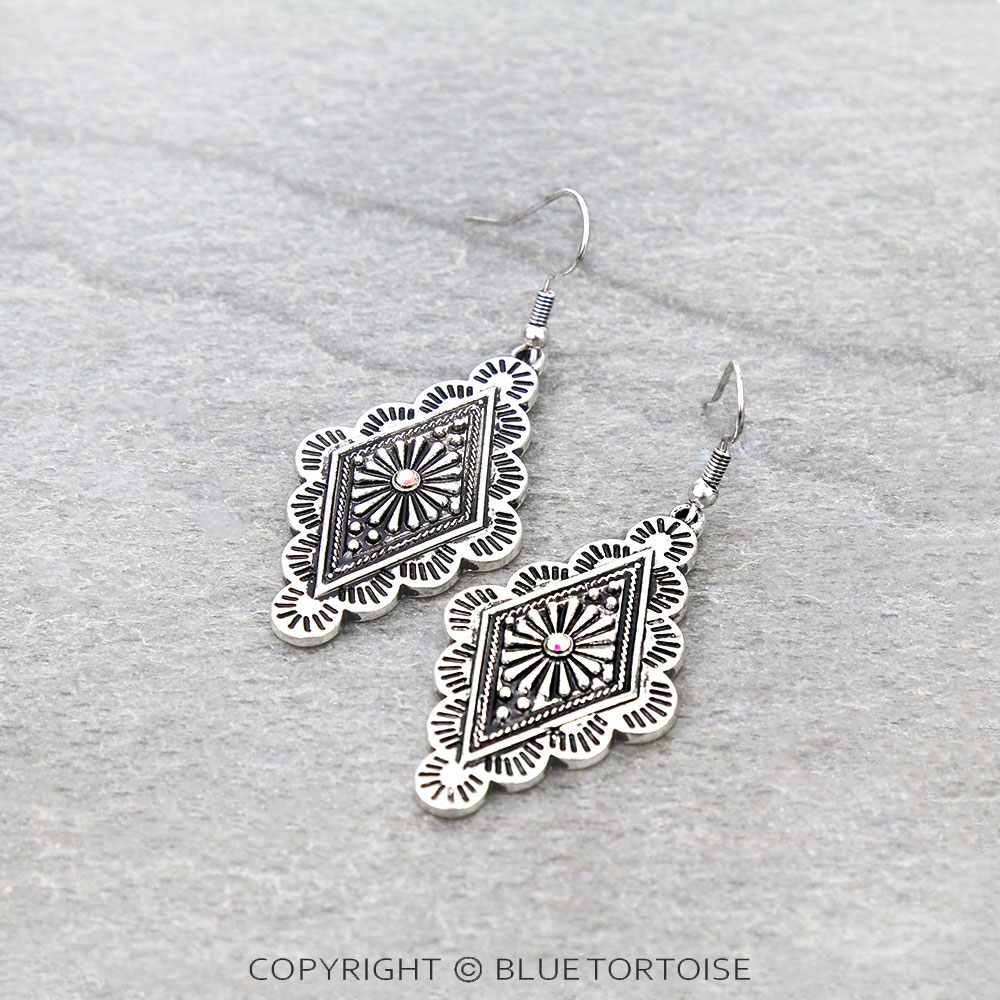 Western Concho Dangle Earrings
