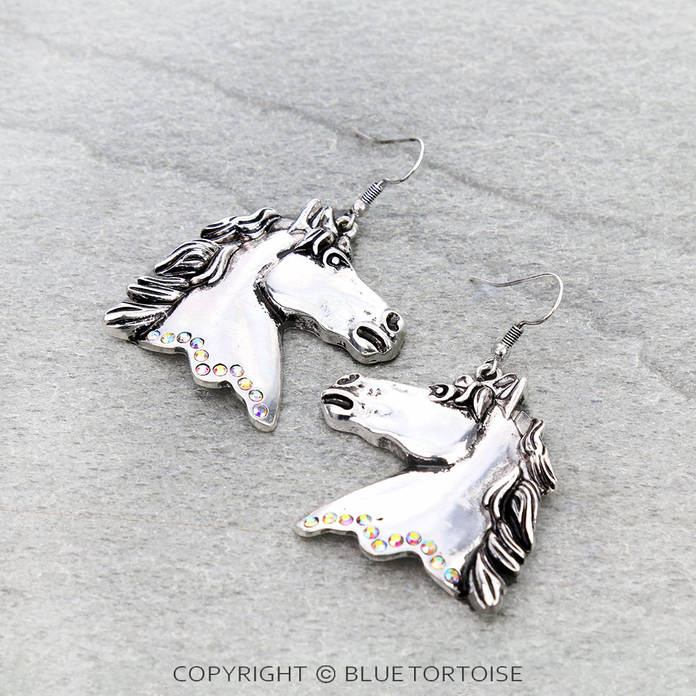 Western Horse Head Dangle Earrings