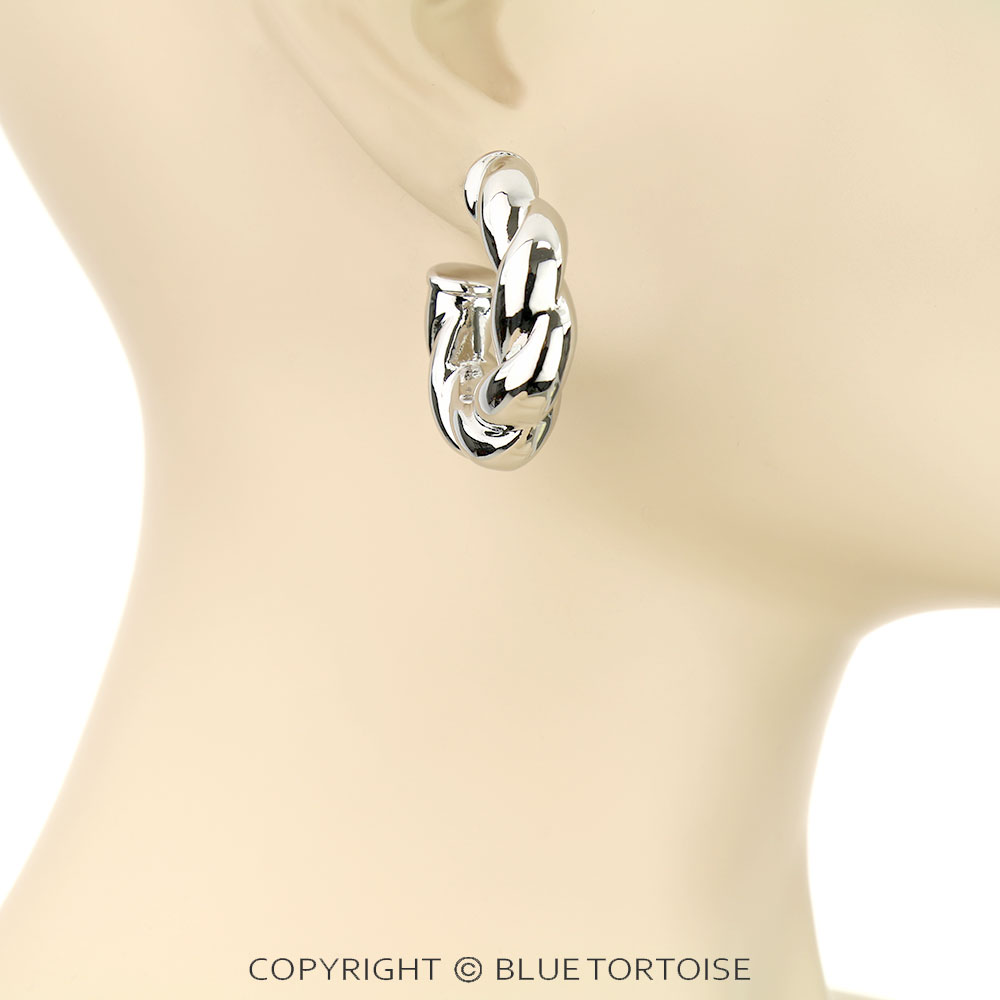 Croissant Twist Hoop Earrings - Image 2
