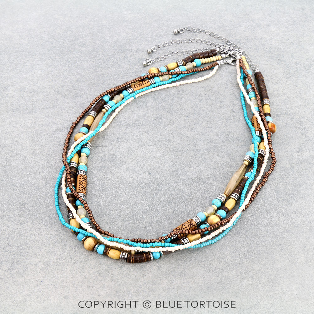 5 Layered Western Multi Bead Necklace