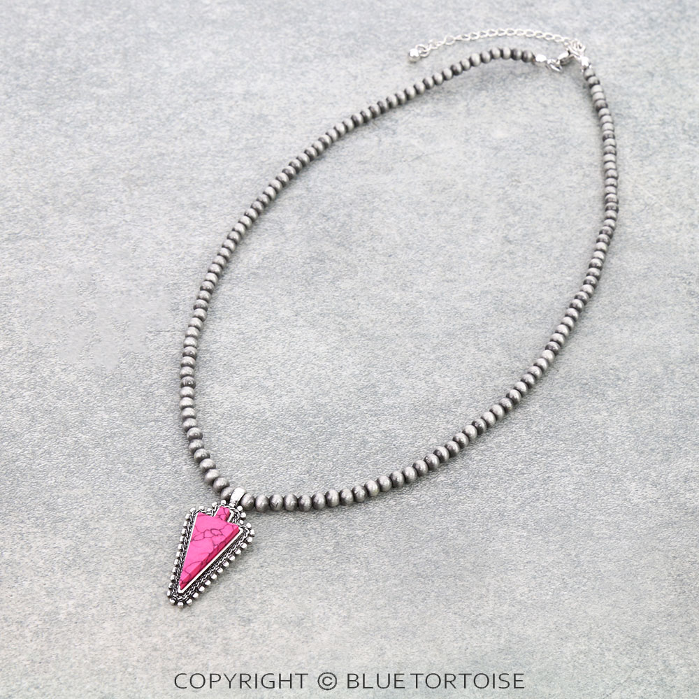 Western Arrowhead Stone Pendant Necklace