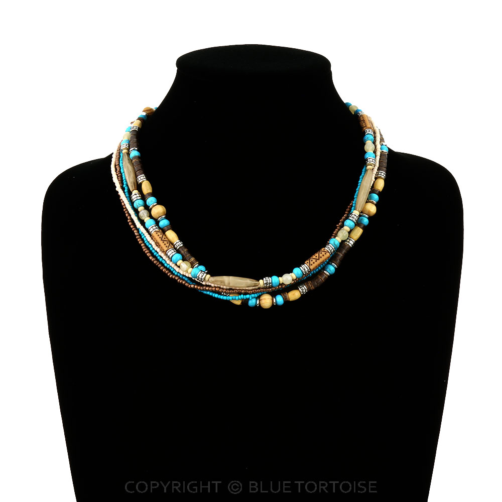 5 Layered Western Multi Bead Necklace - Image 2