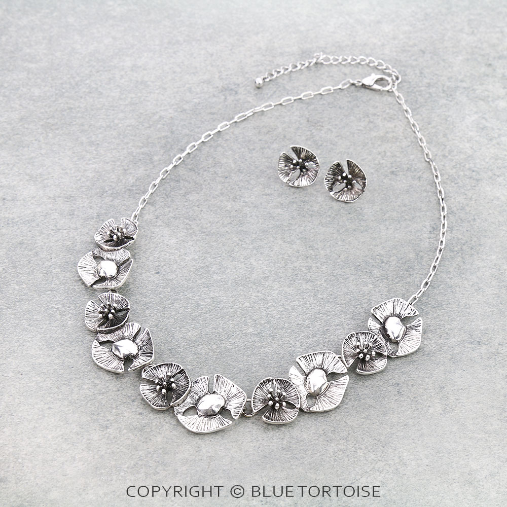 Western Flower Statement Necklace Set