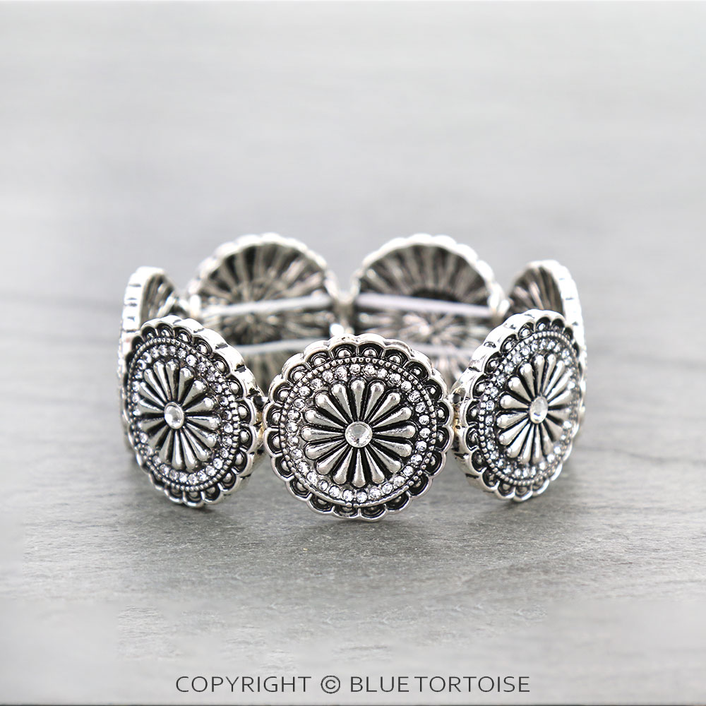 Western Concho Stone Stretch Bracelet