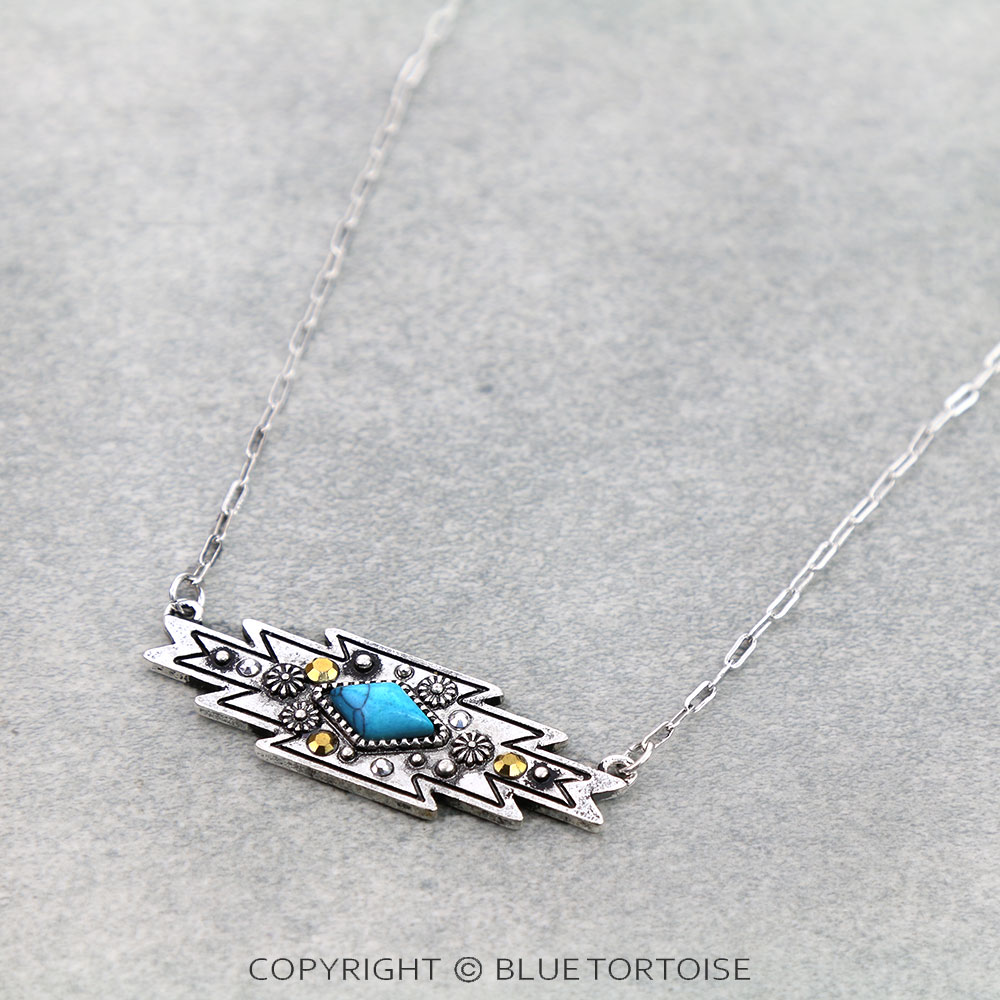 Western Aztec Stone Necklace - Image 3