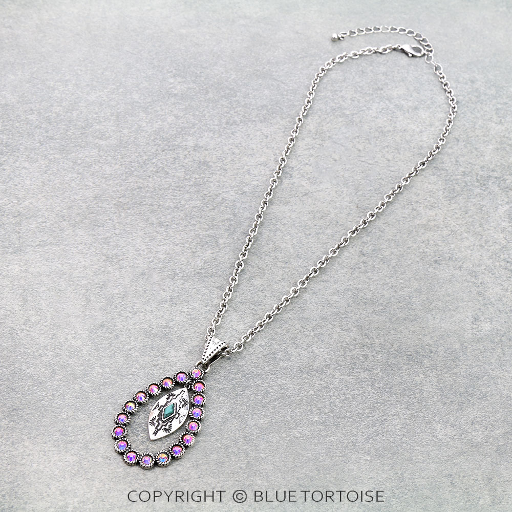 Western Aztec Stone Pendant Necklace
