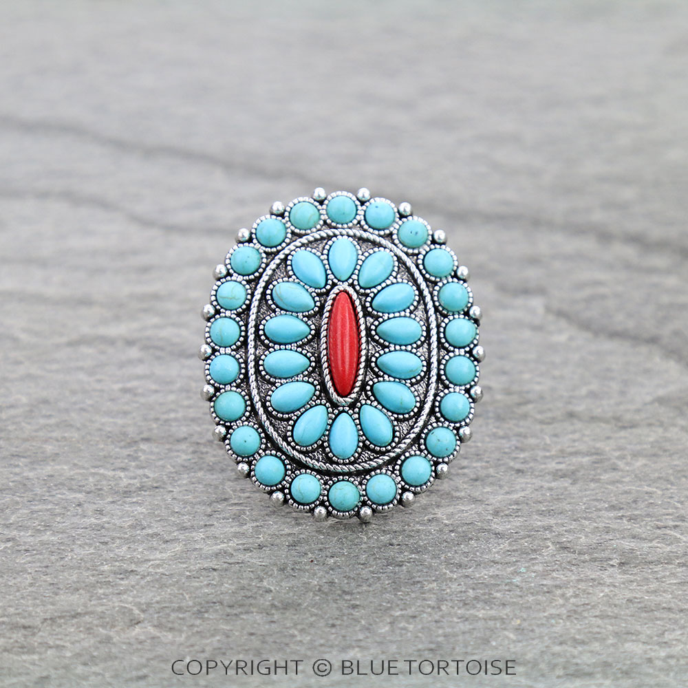 Western Design Stone Cuff Ring
