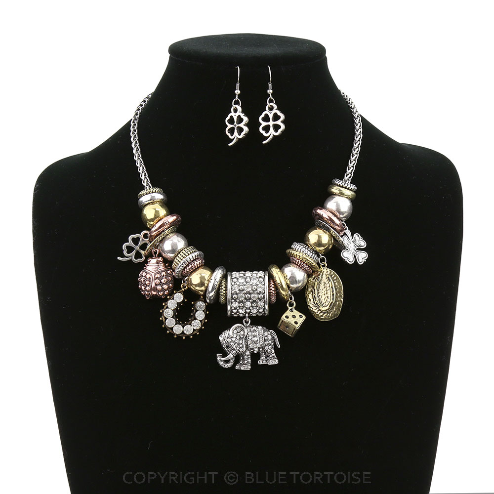 Western Elephant with Multi Charm Necklace Set - Image 2