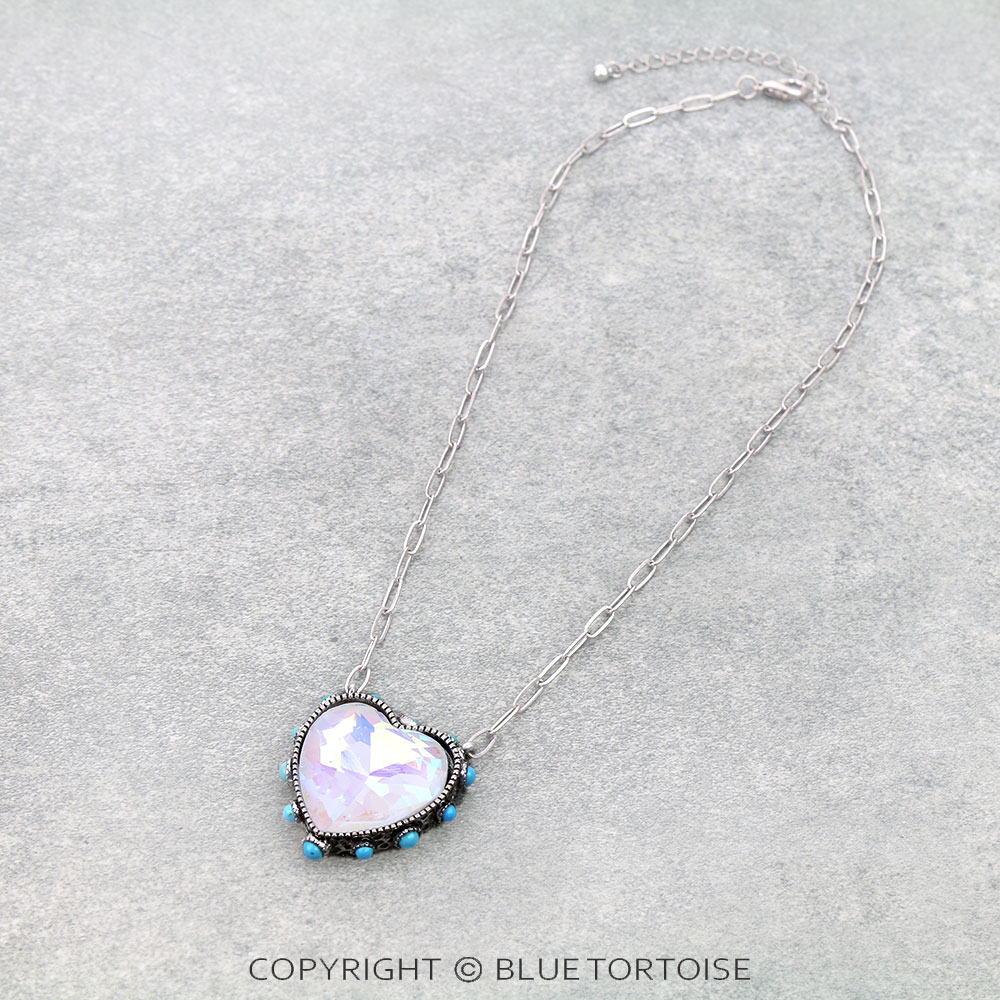 Heart Stone Pendant Necklace
