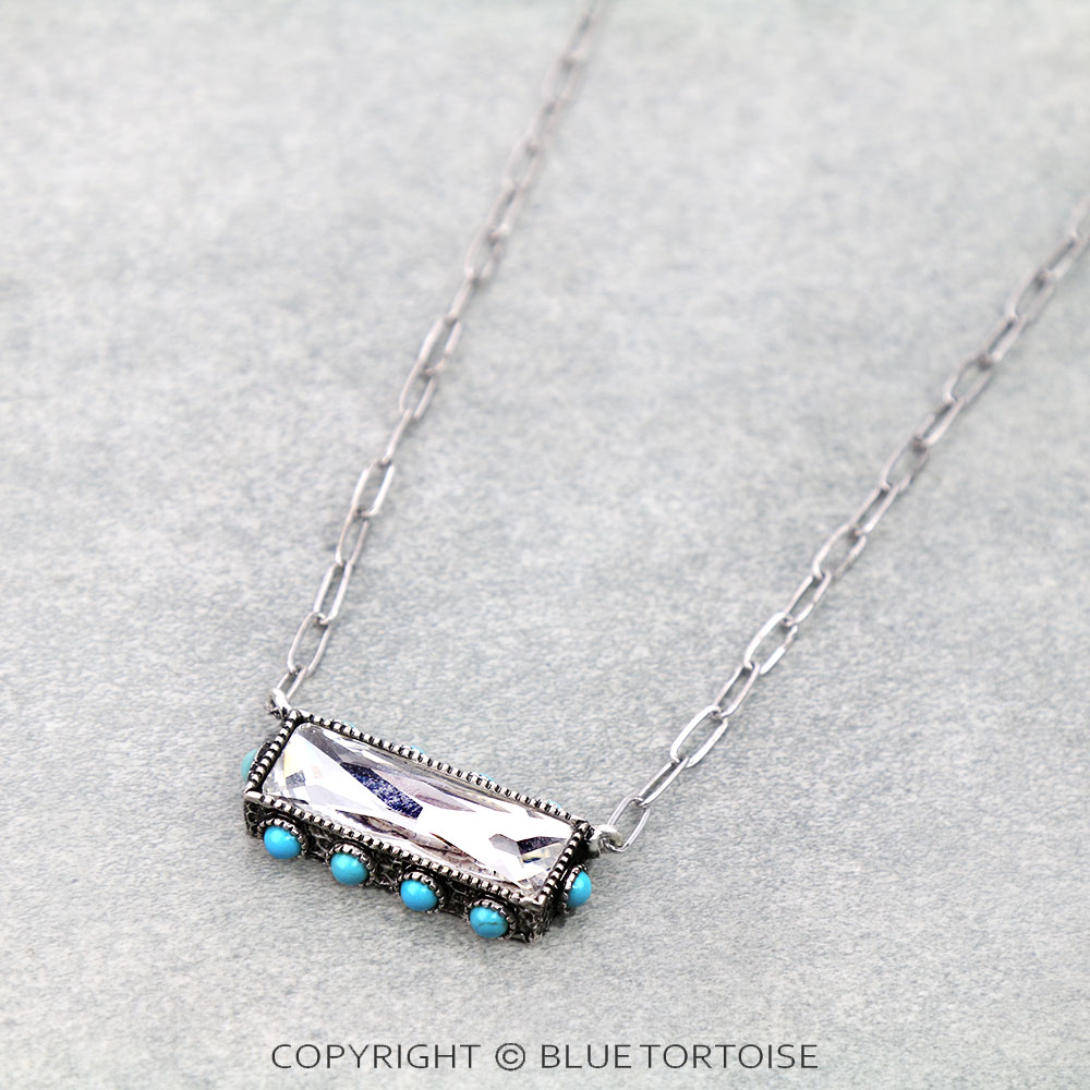 Bar Stone Pendant Necklace - Image 3