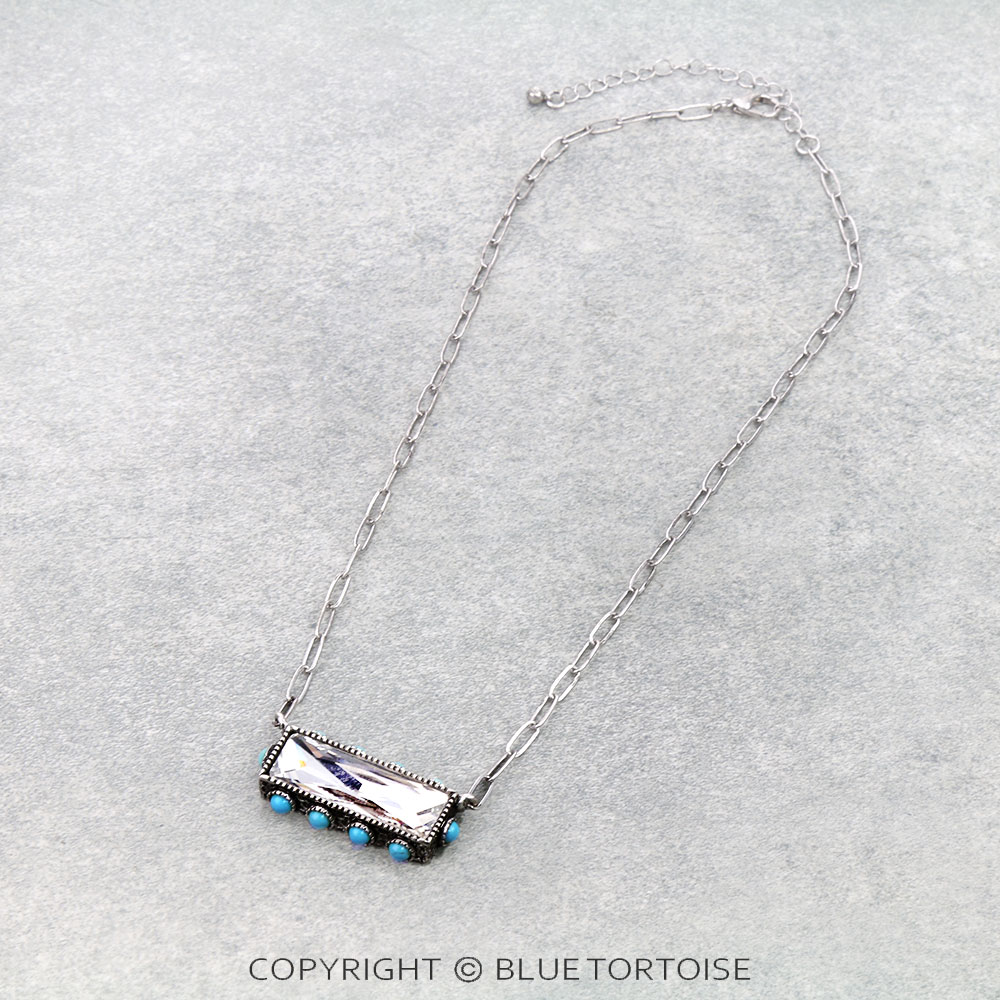 Bar Stone Pendant Necklace
