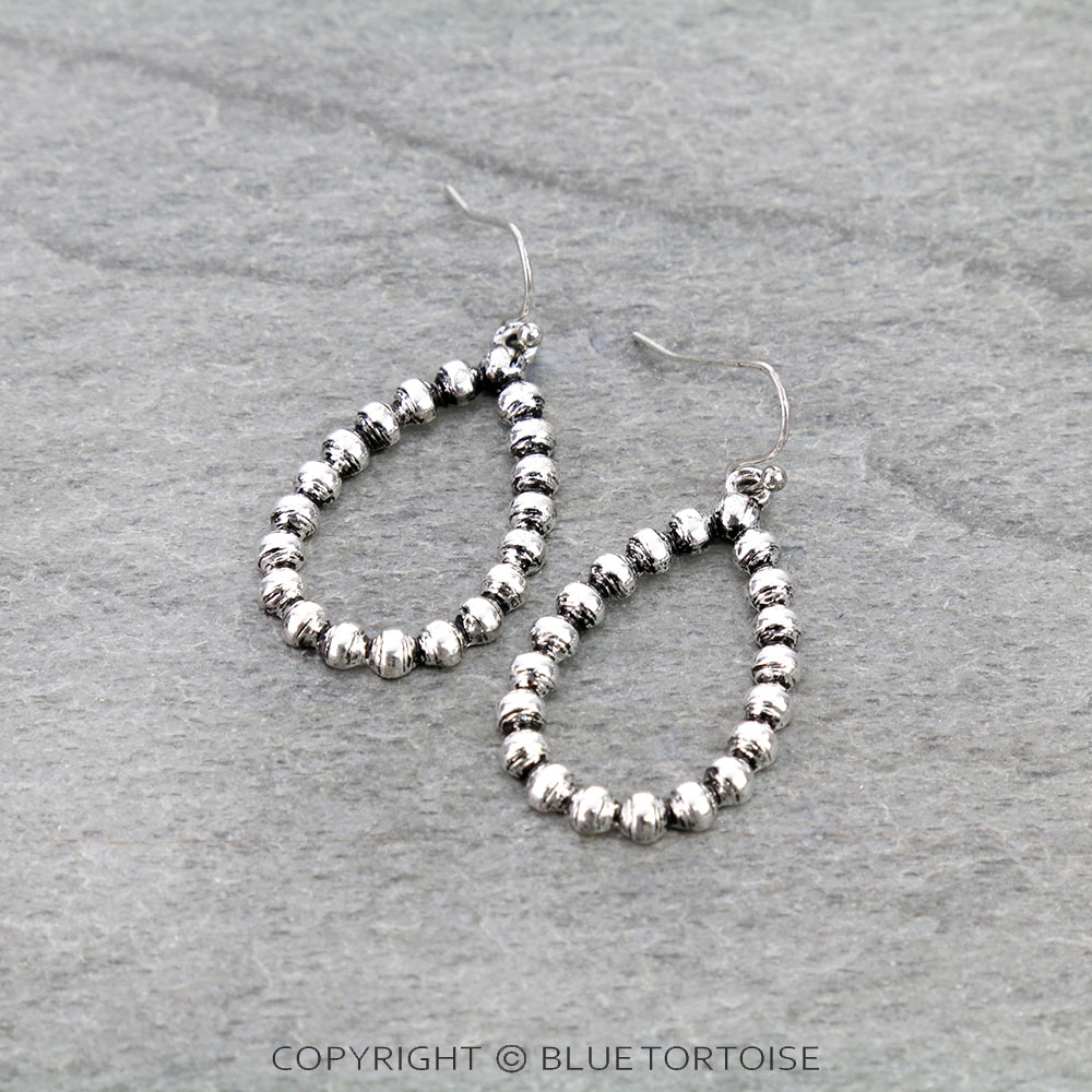 Western Teardrop CCB Textured Earrings