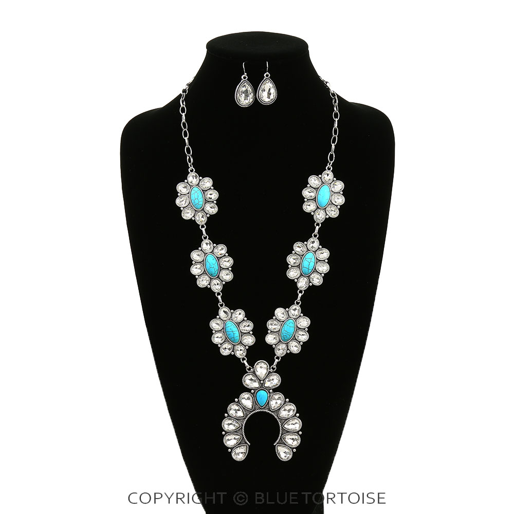 Squash Blossom Stone Necklace Set - Image 2