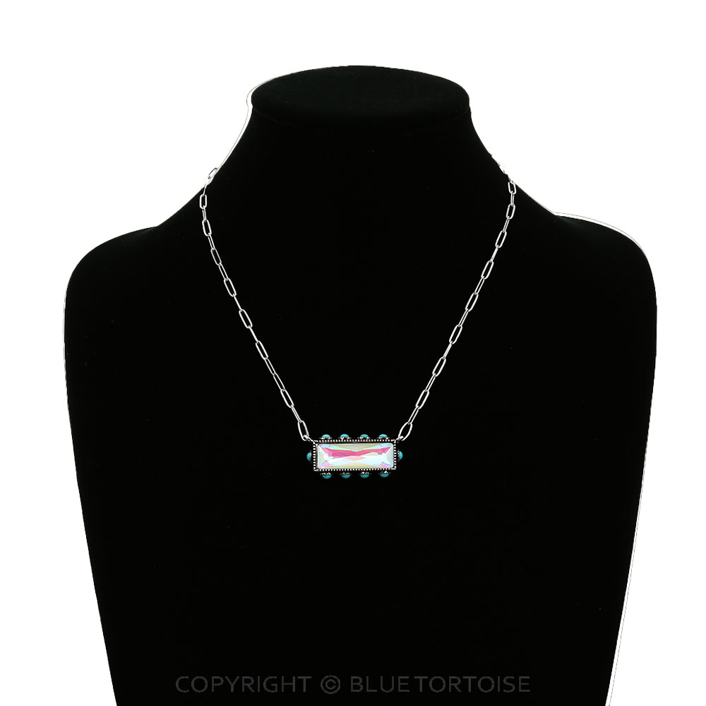 Bar Stone Pendant Necklace - Image 2