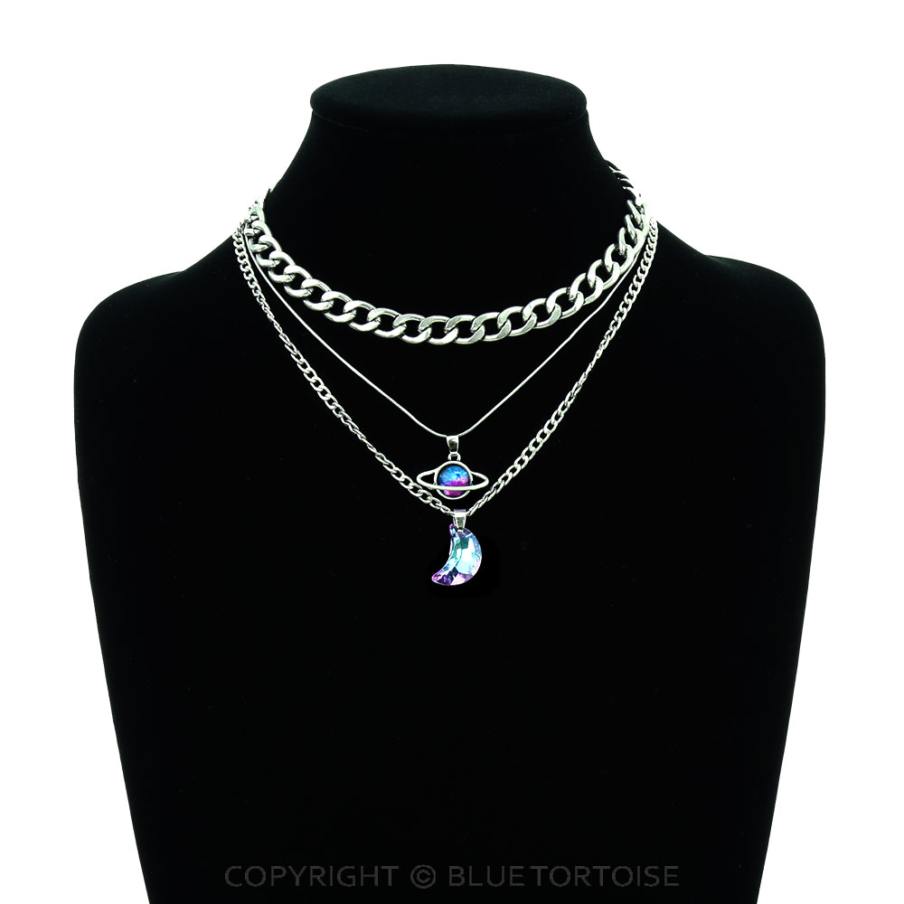 3 Layered Western Cosmic Style Pendant Necklace - Image 2