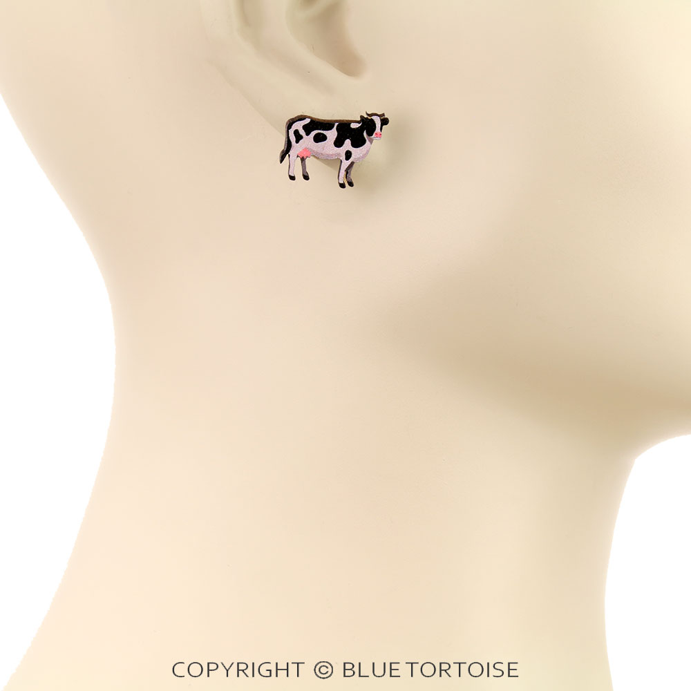3 Pair Western Farm Animal Wooden Earring Set - Image 2