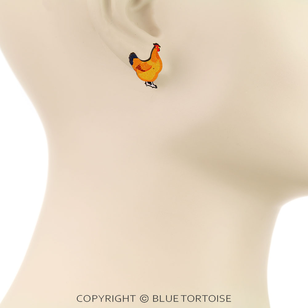 3 Pair Western Farm Animal Wooden Earring Set - Image 3