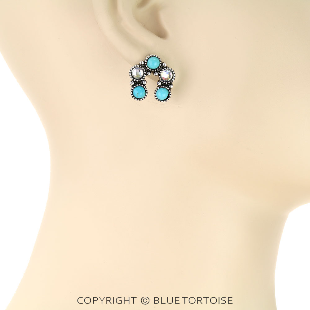 Western Squash Blossom Stud Earrings - Image 2