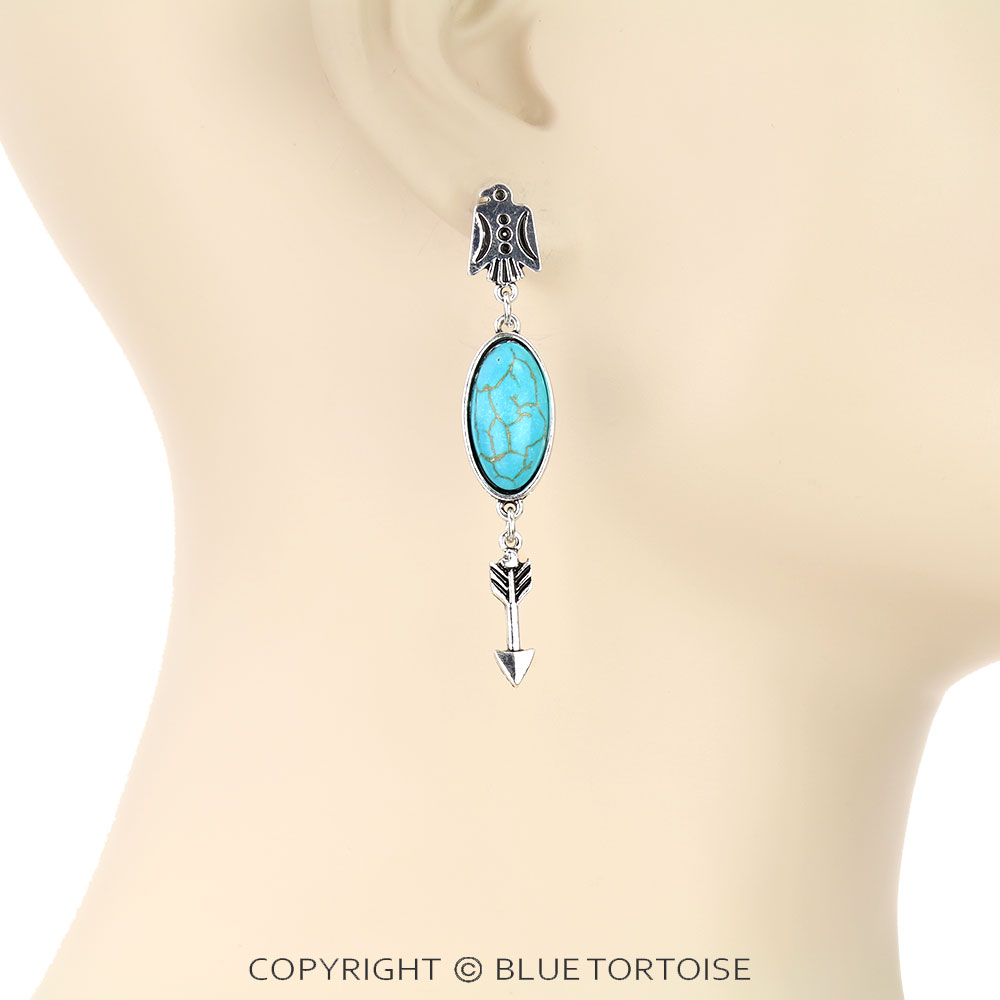 Western Thunderbird Stone Stud Earrings - Image 2
