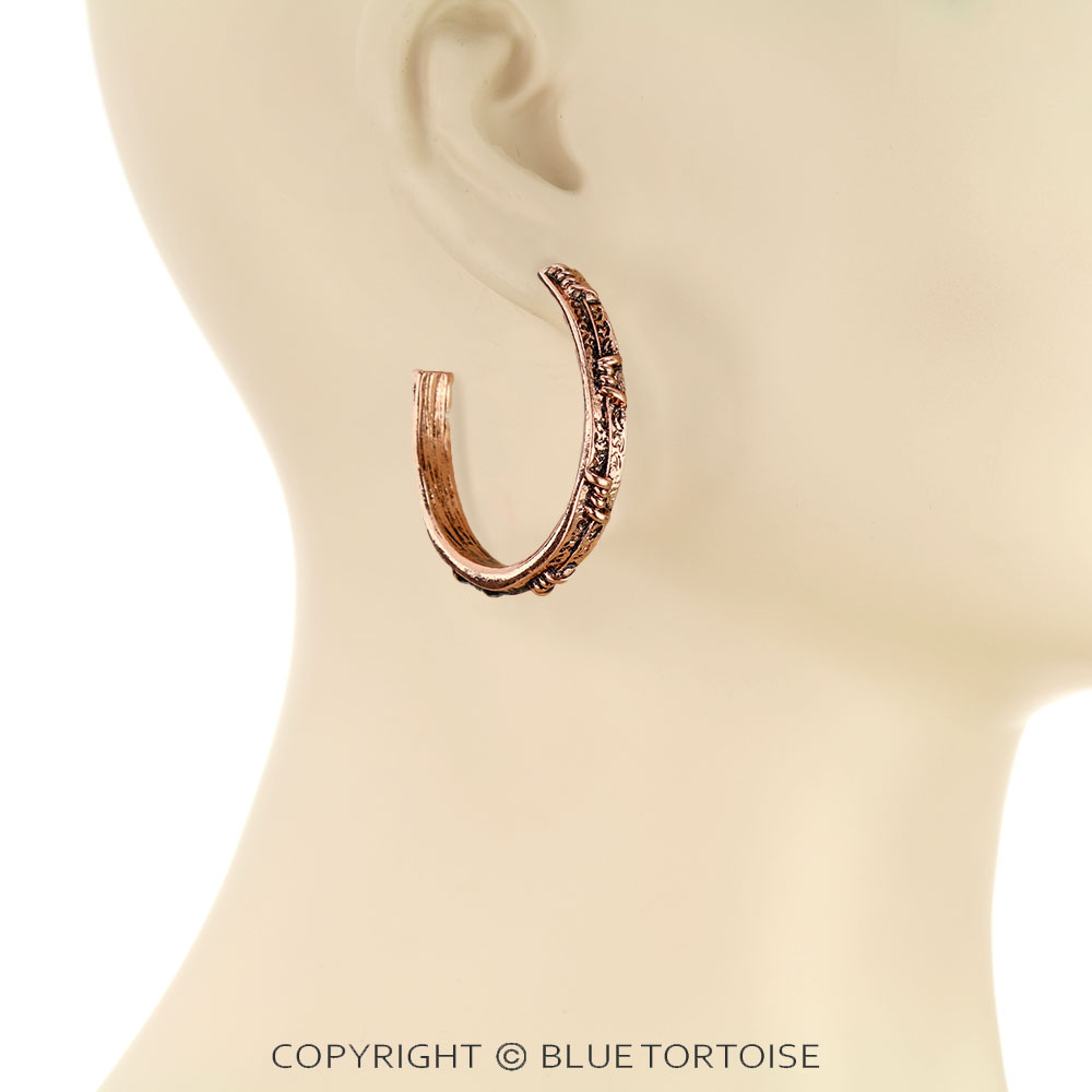 Western Barbed Wire Hoop Earrings - Image 2