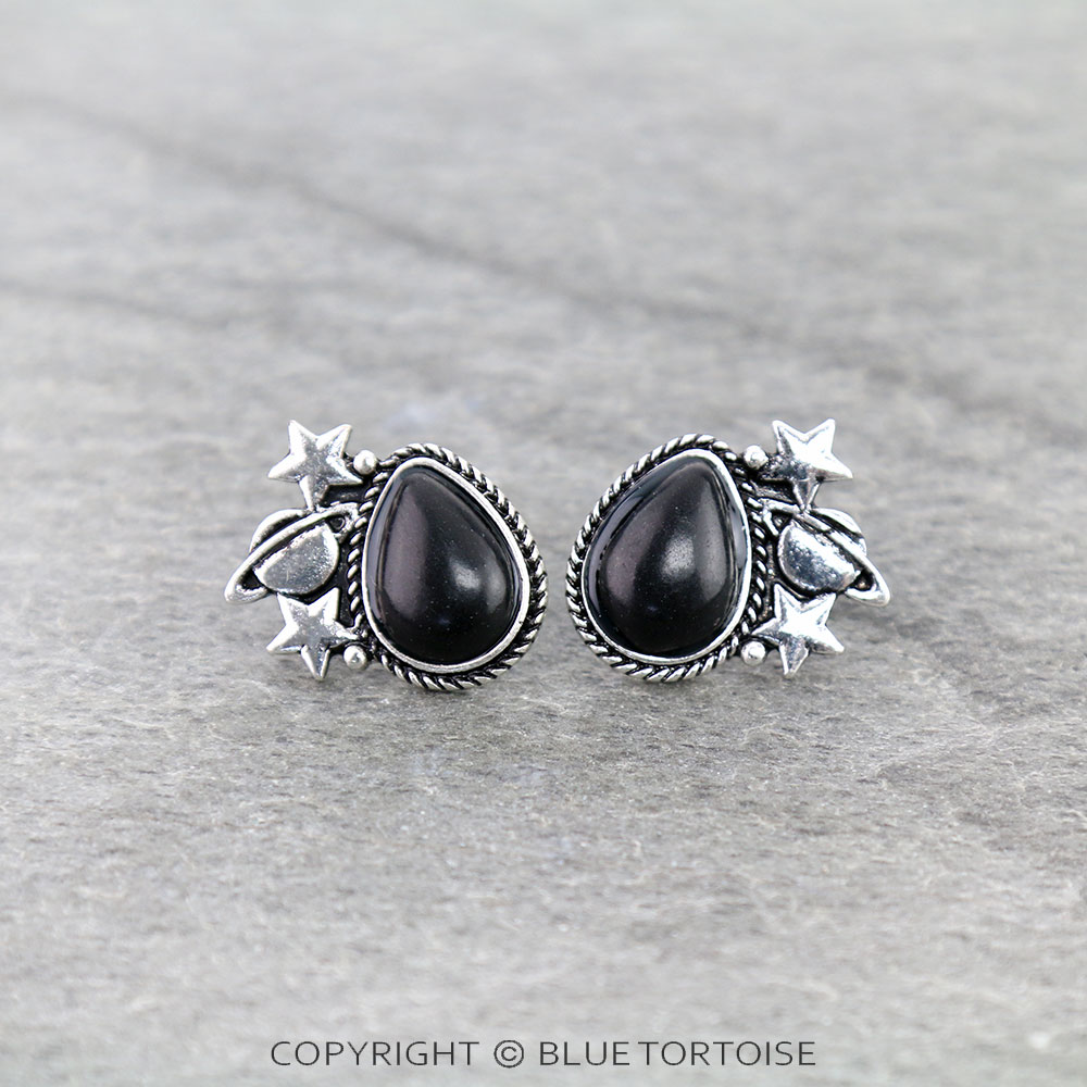 Western Cosmic Stone Stud Earrings