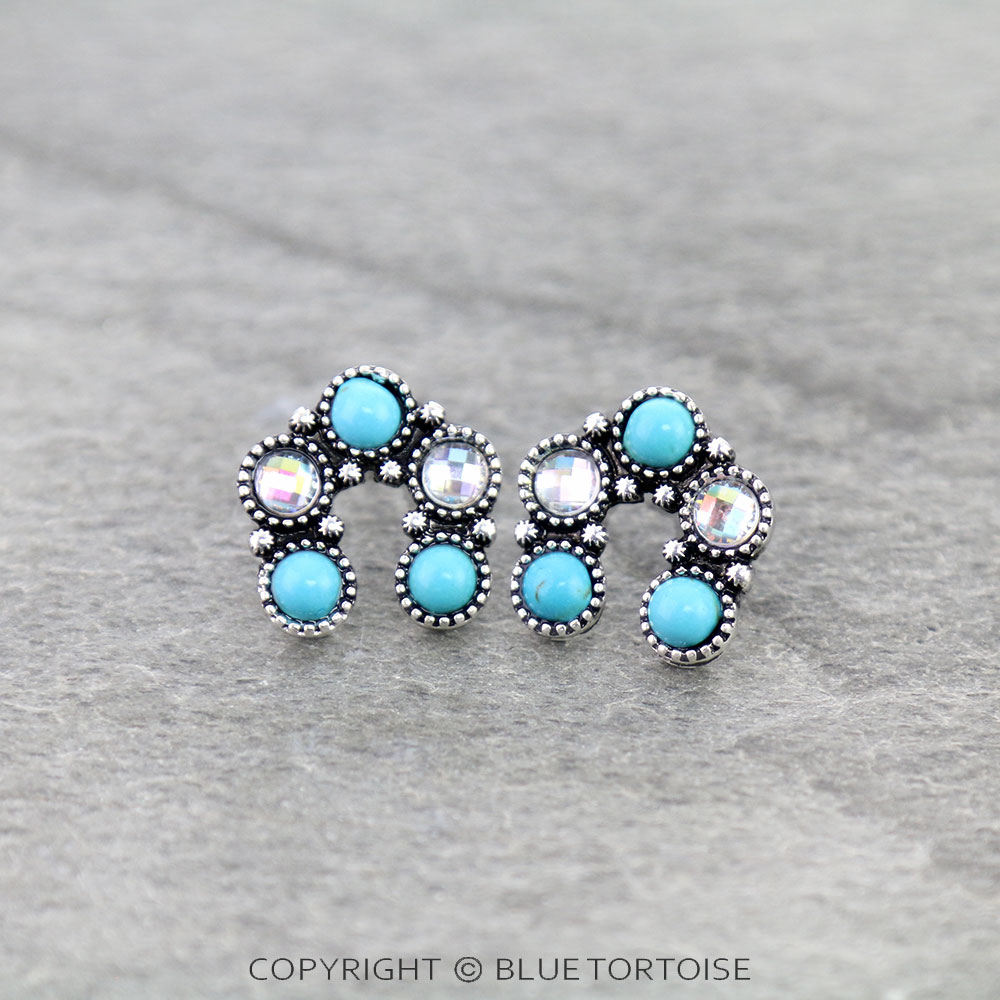 Western Squash Blossom Stud Earrings