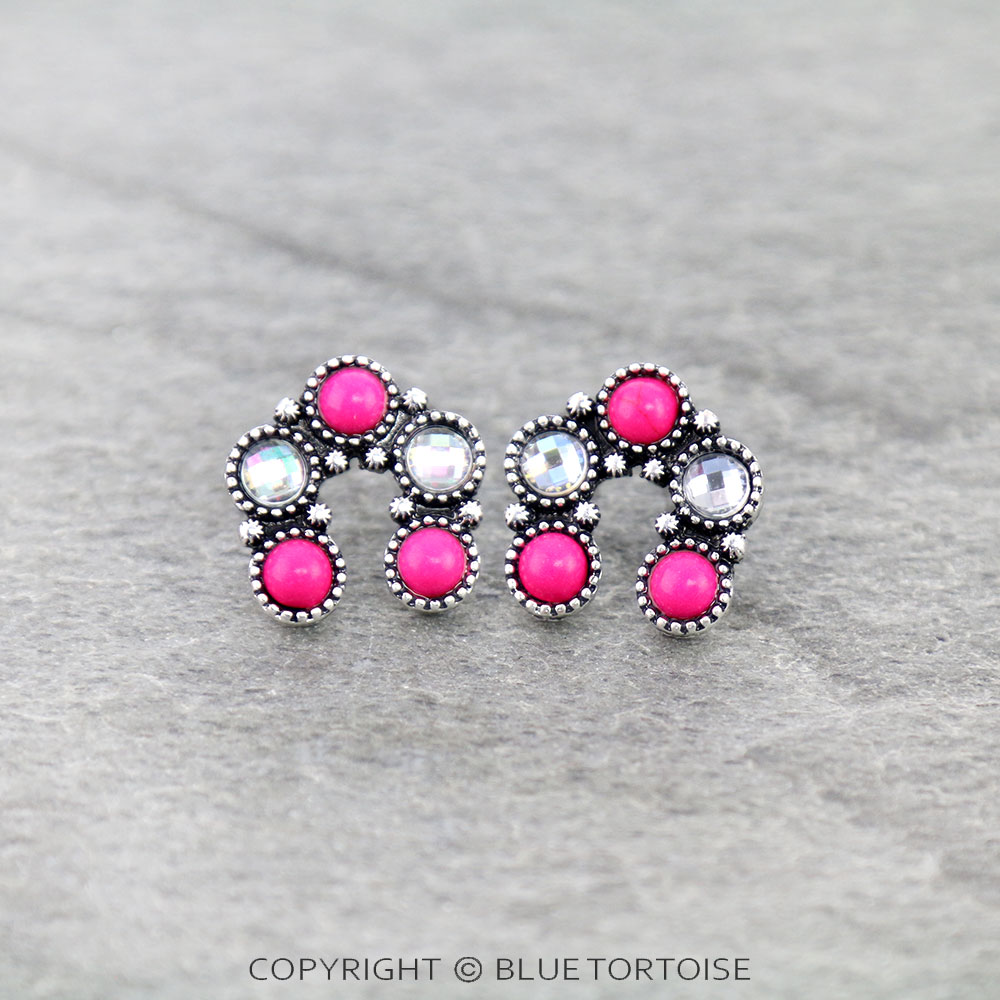Western Squash Blossom Stud Earrings