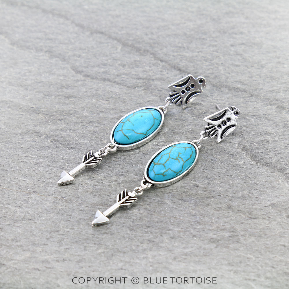Western Thunderbird Stone Stud Earrings