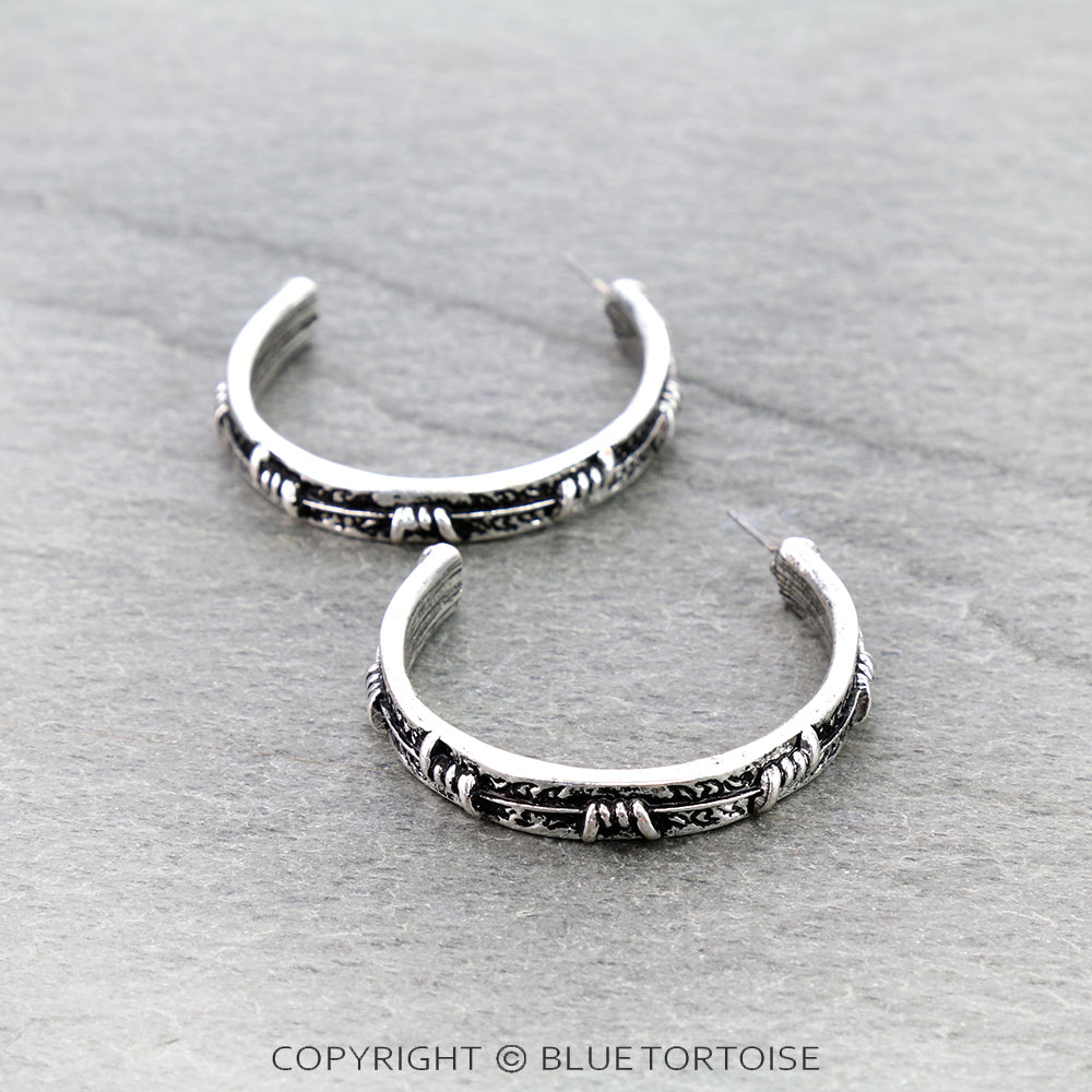 Western Barbed Wire Hoop Earrings