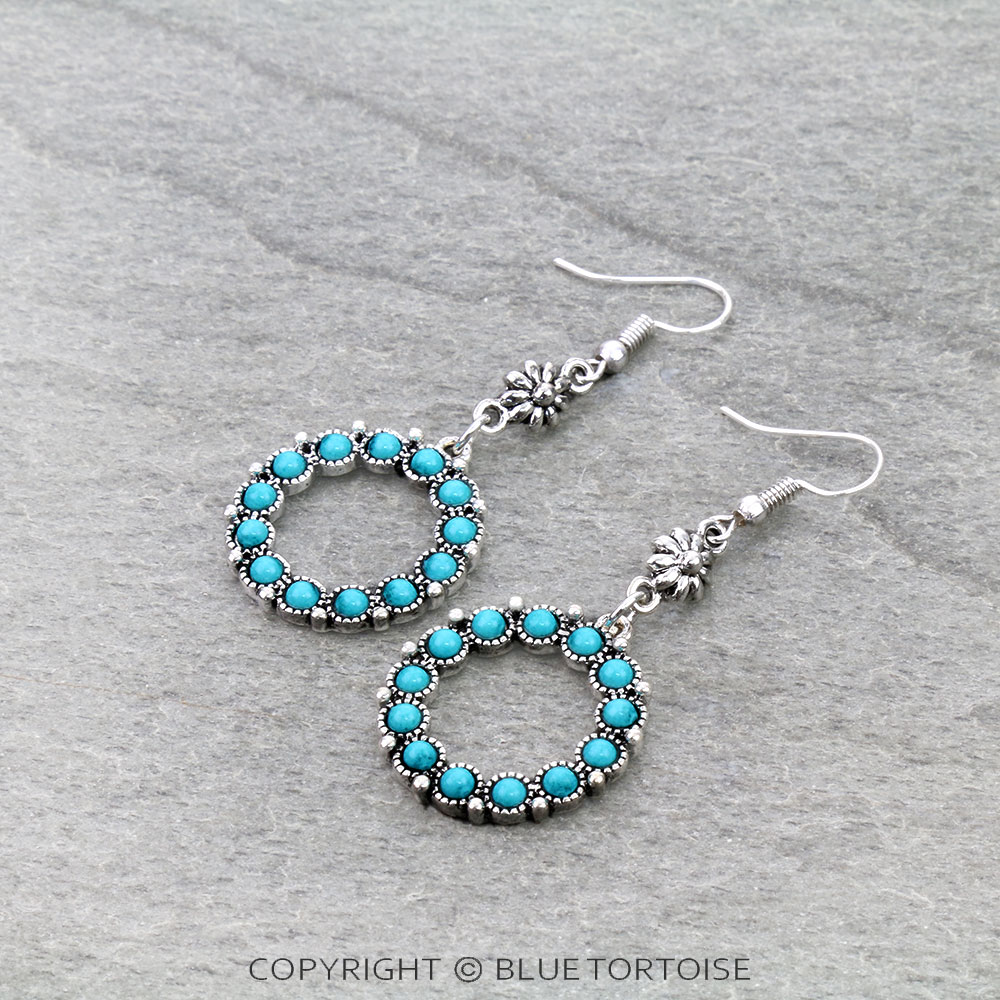 Navajo Style Round Fish Hook Earrings