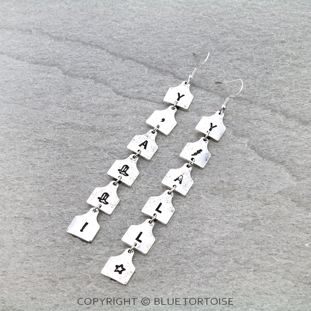 "Y'ALL" Ear Tag Drop Dangle Earrings