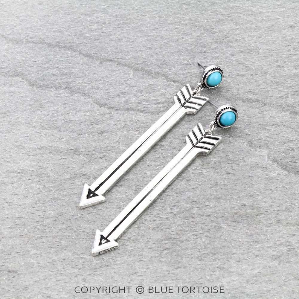 Western Arrow Stone Stud Earrings