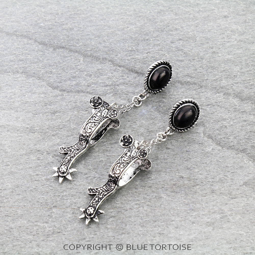 Western Cowboy Boot Spurs Stud Earrings