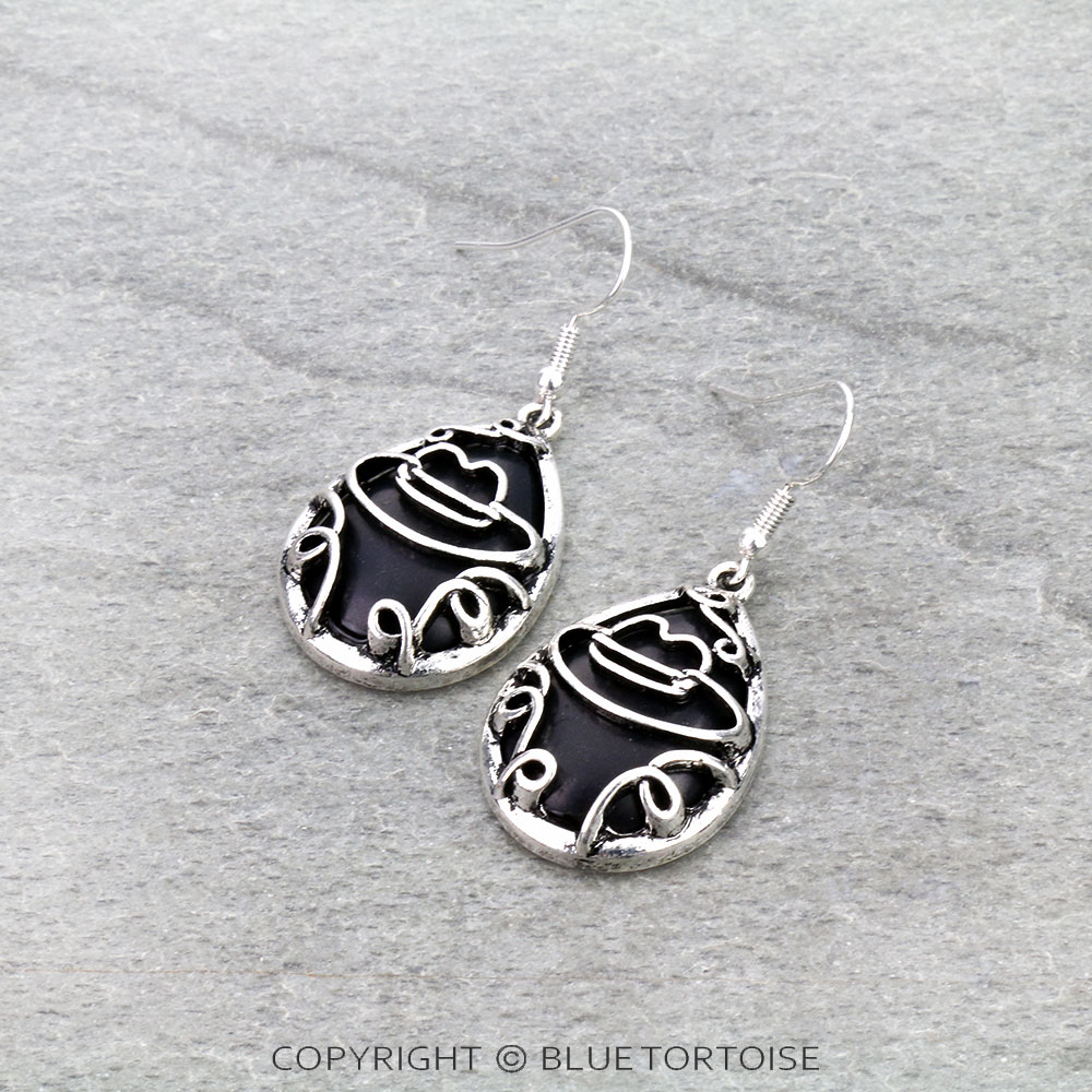 Western Cowboy Hat Wire Wrapped Dangle Earrings