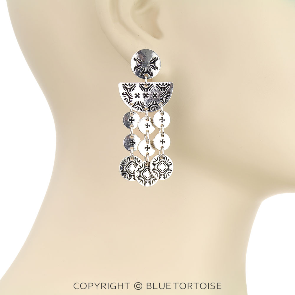 2 Pair Western Geometric Shape Stud Earring Set - Image 2