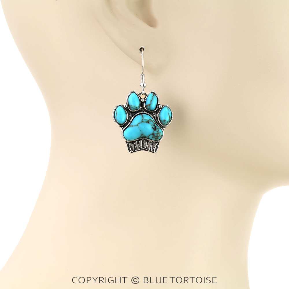 Western Dog Paw Dangle Earrings - Image 2