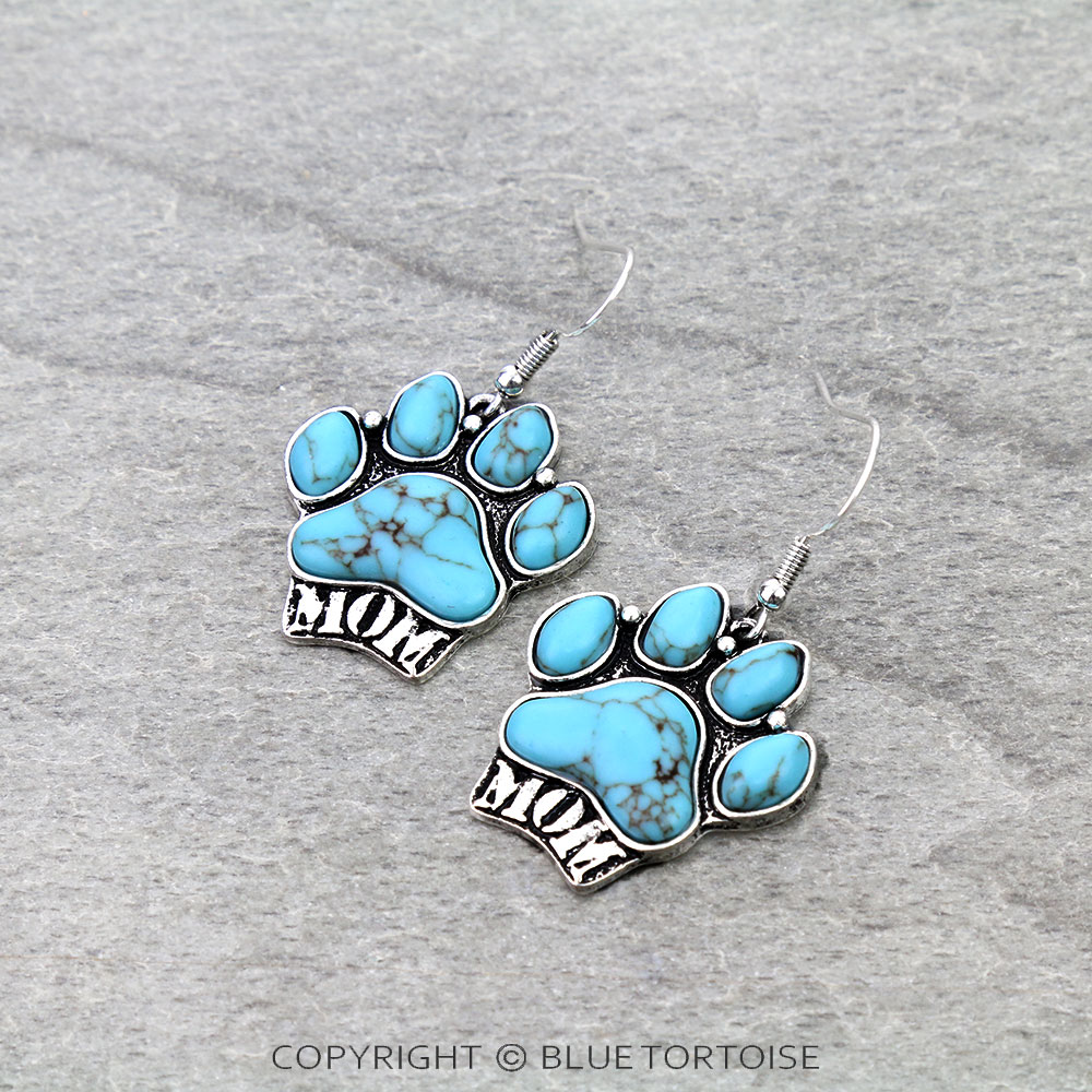 Western Dog Paw Dangle Earrings