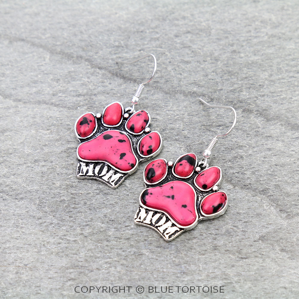 Western Dog Paw Dangle Earrings