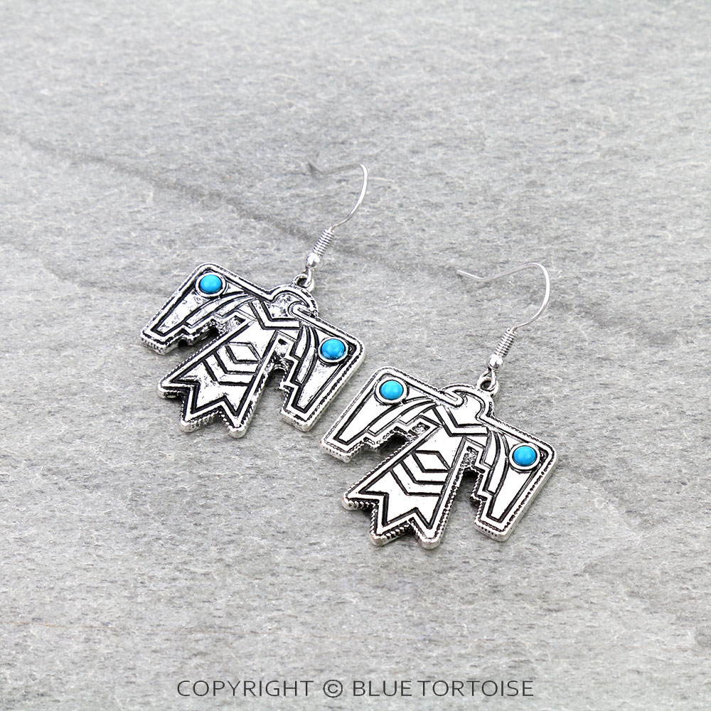 Western Thunderbird Stone Dangle Earrings