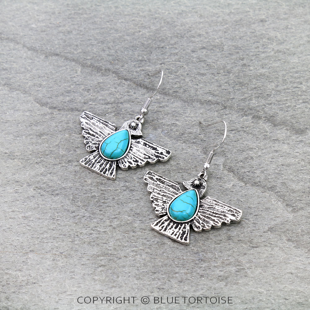 Western Thunderbird Stone Dangle Earrings