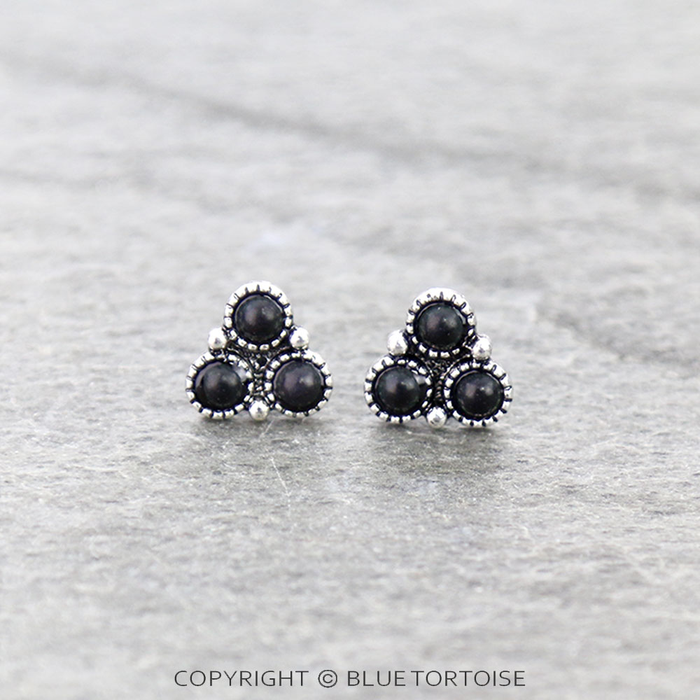 Western Triangle Stone Stud Earrings