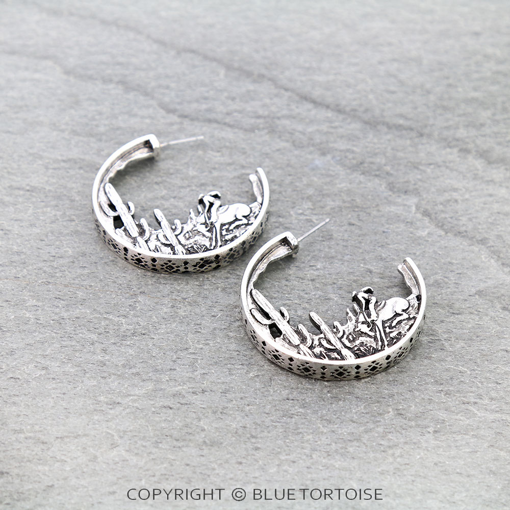 Western Rodeo Hoop Earrings