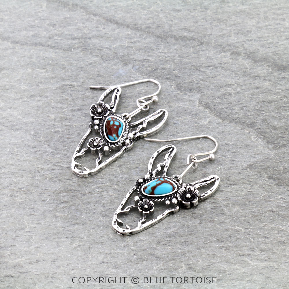 Western Flower Donkey Dangle Earrings