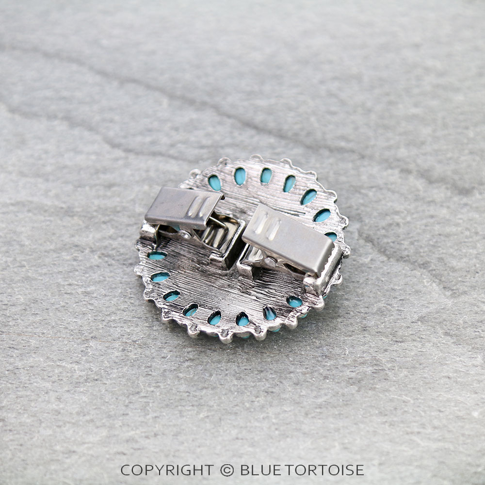 Western Round Concho Stone Dress Clip - Image 2