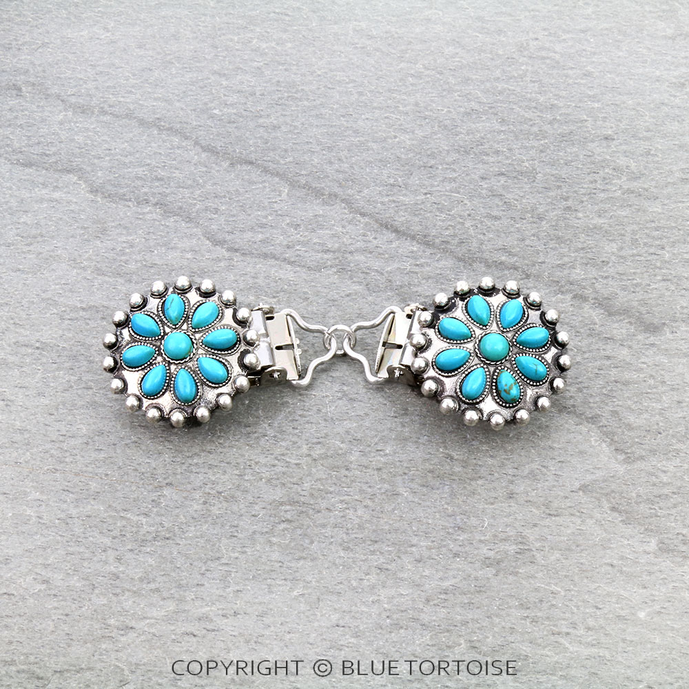 Western Concho Stone Dress Clip - Image 3