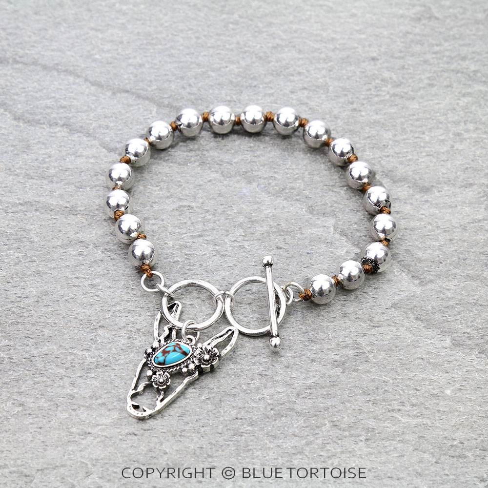 Western Flower Donkey Toggle Bracelet