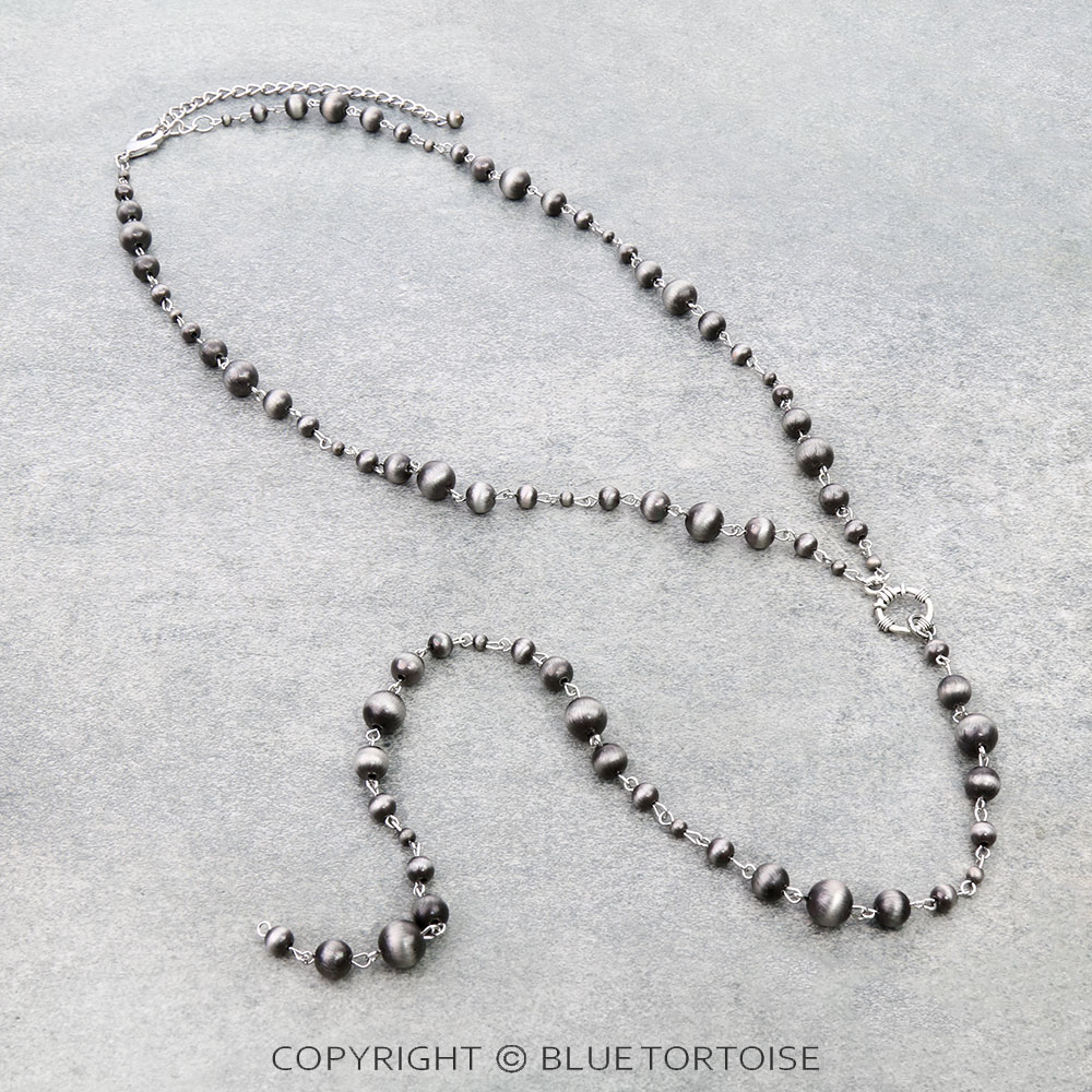 24" Long, Navajo Style Pearl Y Necklace