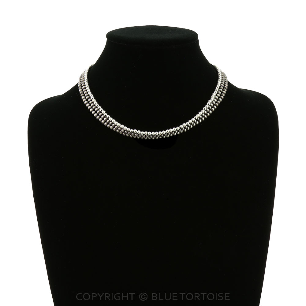 15" Long, Multi-strand Tiny 4mm Navajo Style Pearl Necklace - Image 2