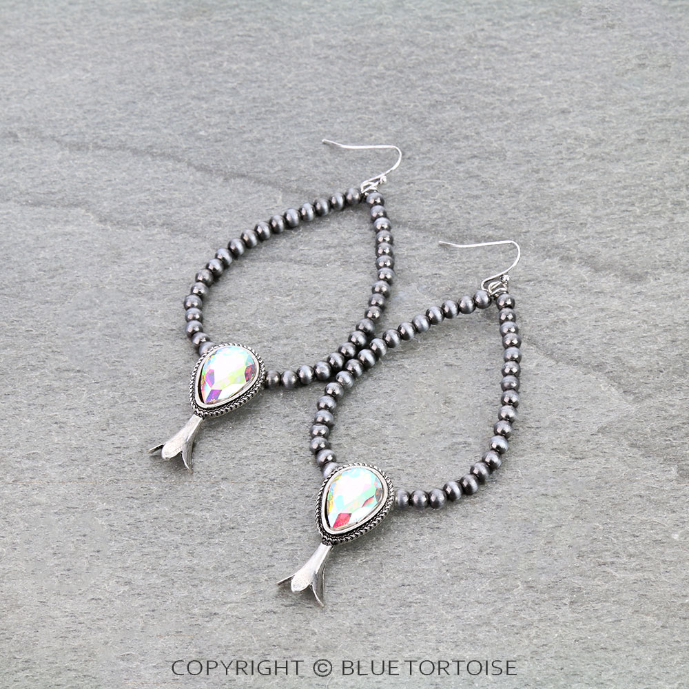 Western Single Squash Blossom Dangle Earrings