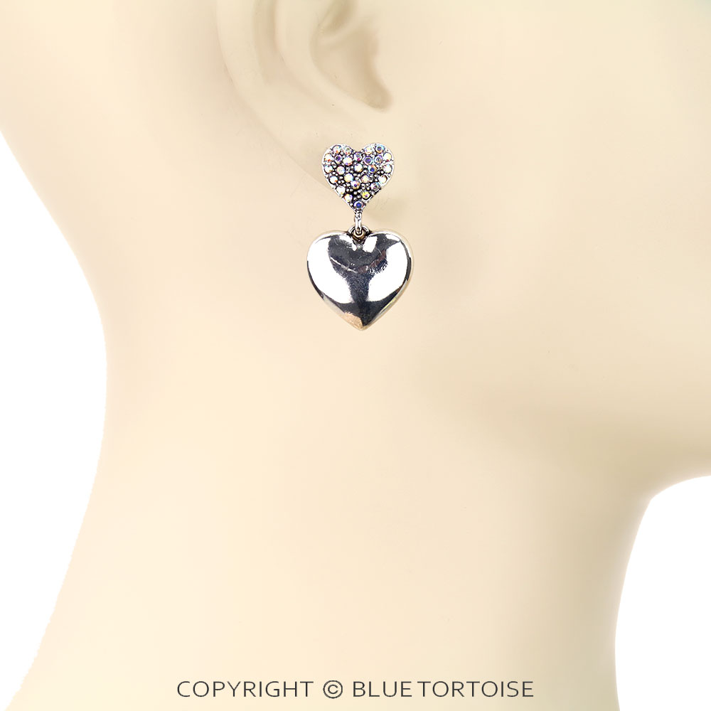 Heart Stone Stud Earrings - Image 2